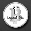 Cryptocurrency Bitcoin Lapel Hat Pin Button 1" Silver & White Crypto Coin BTC Pinback