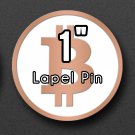 Cryptocurrency Bitcoin Lapel Hat Pin Button 1" Copper (Rose Gold) & White Crypto Coin BTC Pinback