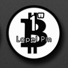 Cryptocurrency Bitcoin Lapel Hat Pin Button 1" Black & White Crypto Coin BTC Pinback