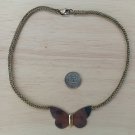 Handmade Jewelry Chainmail Necklace Gold & Silver Color Rings Butterfly Pendant