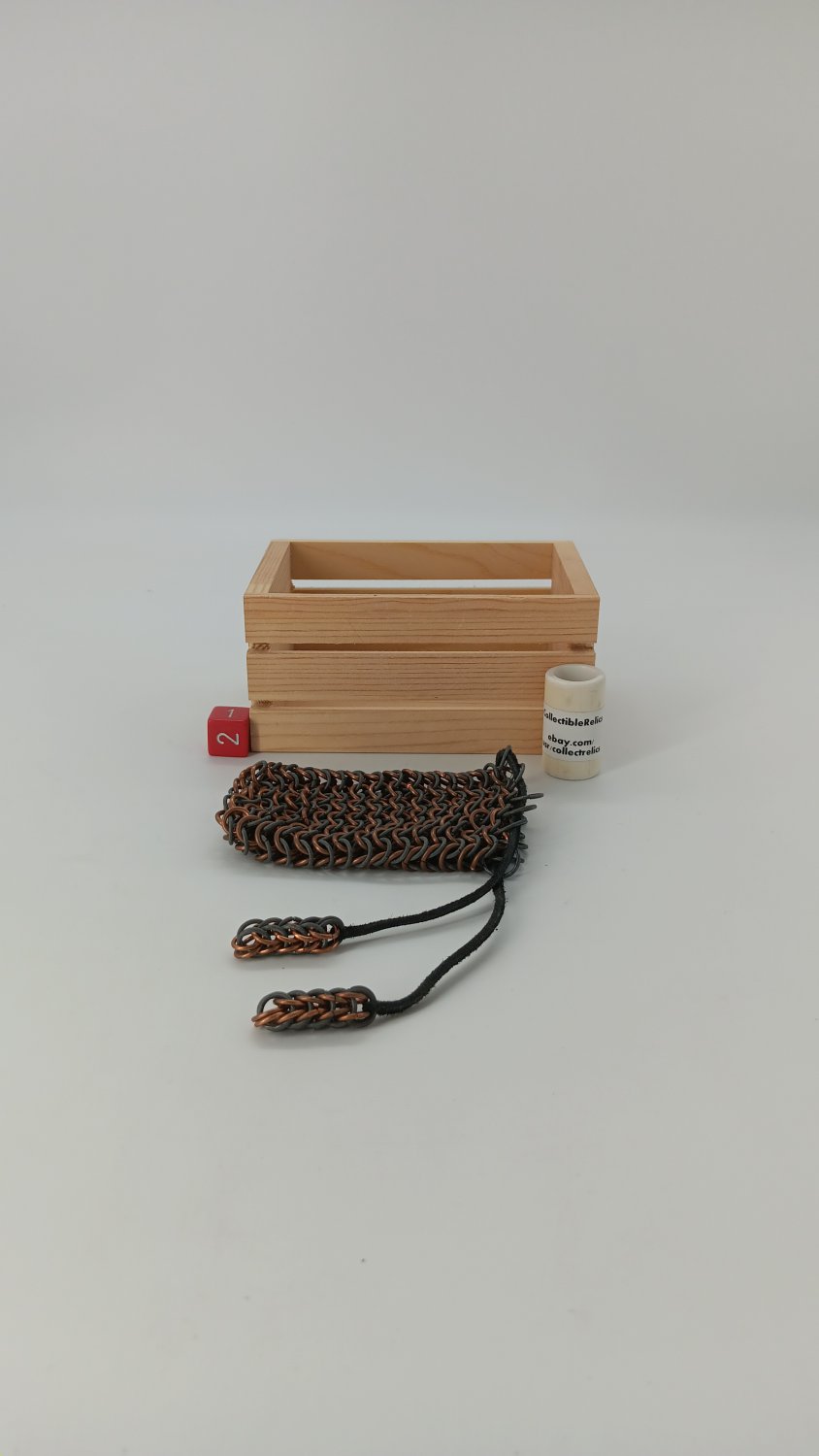 Handmade Chainmail Dice Bag Steel & Copper Rings Small 4 in 1 European Pattern