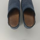 Pair of Dansko Blue Denim Fabric Raised Floral Clogs - Women's Size 38 (US 7.5-8) Very Good