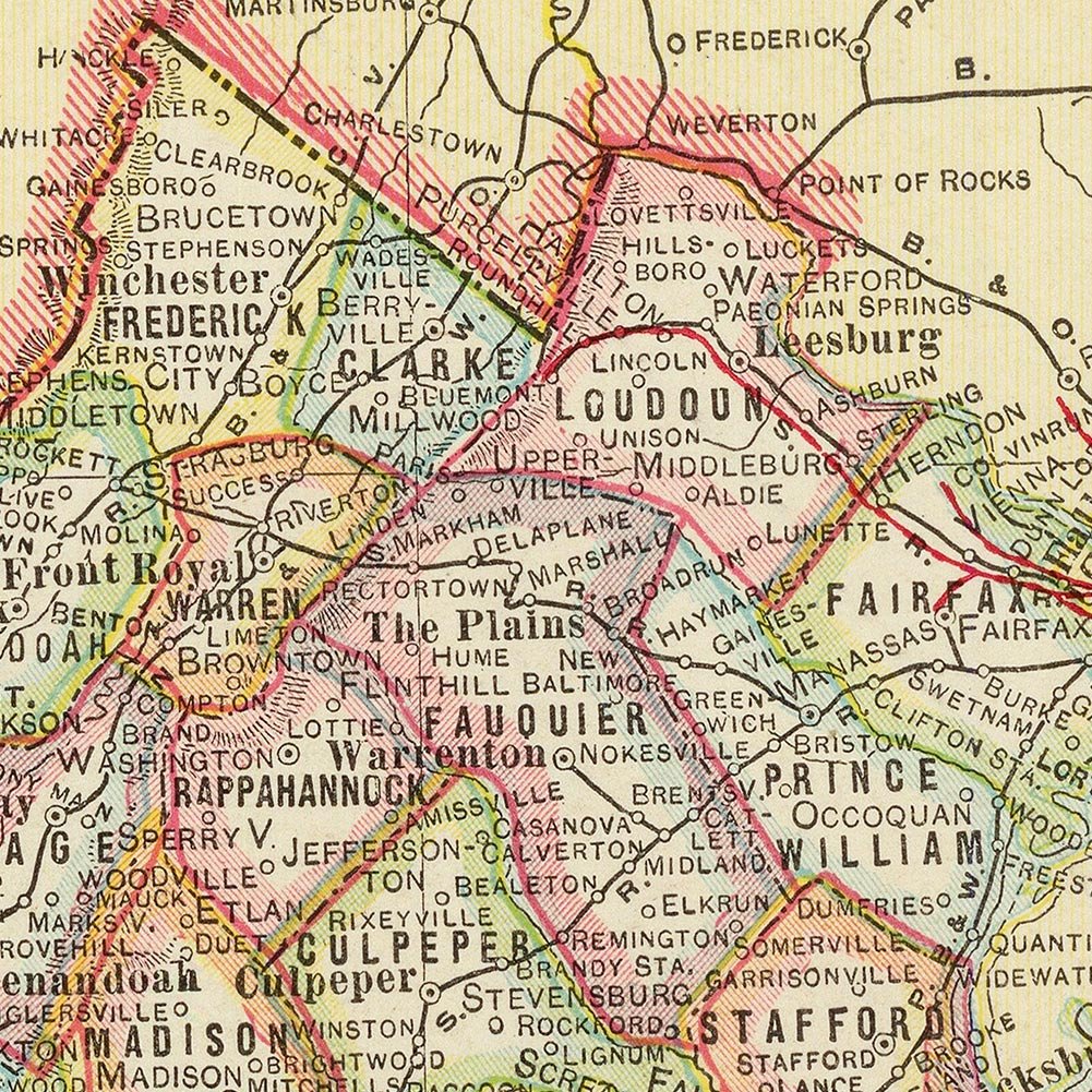 Virginia Atlas Map by George Cram circa 1915 - Inset Map of Norfolk ...