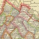 Virginia Atlas Map by George Cram circa 1915 - Inset Map of Norfolk, Newport News and vicinity.