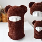 Custom crochet bear balaclava velvet yarn Crochet ski mask with ears