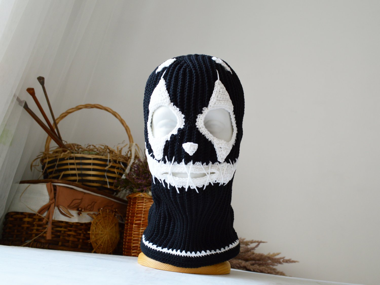 Custom Creepy Ski Mask Crochet Clown Balaclava