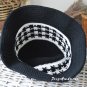 Crochet bucket hat houndstooth pattern black and white. Knit bucket hat. y2k bucket hat