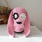Bunny balaclava knitted hats for women men. Custom crochet hat with bunny ears. Psycho bunny hat alt