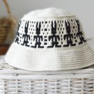 Crochet bad bunny bucket hat for men and women. Custom knit beige fisherman hat