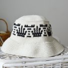 Crochet bucket hat women men crown embroidery Custom knit beige fisherman hat