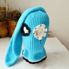 Psycho bunny ibiza blue hat Custom knitted balaclava ski mask with ears women men