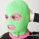 Knitted neon balaclava ski mask cool women men Custom crochet beanie hat styles outfit