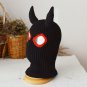 Devil knitted balaclava ski mask with horns men women Custom black beanie hat crochet