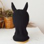Devil knitted balaclava ski mask with horns men women Custom black beanie hat crochet