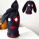 Bunny knitted balaclava ski mask women men black red Custom crochet cute beanie hat with ears