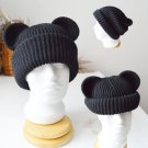 Black bear beanie knit adult Crochet animal hat men women with ears Funny gift friend long-distance