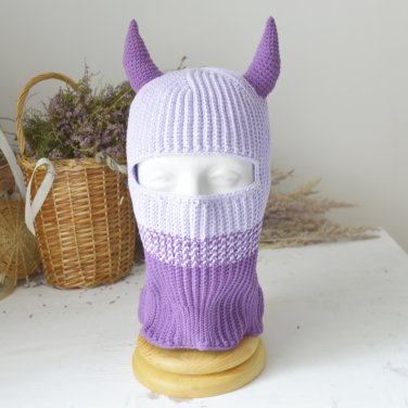 Custom crochet star ski mask for men and woman. Knit balaclava