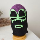 Black knitted drip balaclava ski mask women men Custom crochet green slime hat baddie
