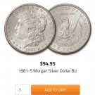 1881-5 Morgan Silver Dollar BU