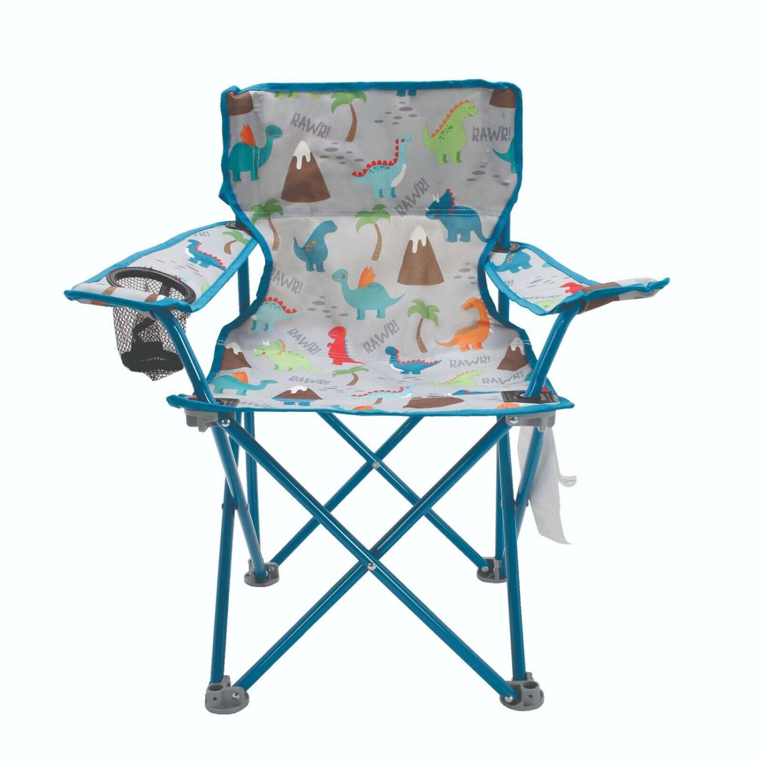 Kids Folding Camping Chair with Safety Lock Outdoor Picnic Chair Dino