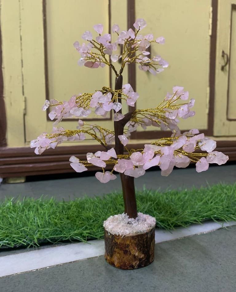 rose quartz gesmtone tree