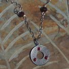 Celtic Collection Necklace  Round Shield with Red Enameled Accents