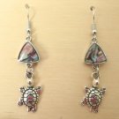 Abalone Drops with Turtle Earrings