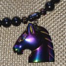 Rainbow Horse Head Pendant Necklace