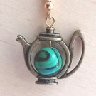 Malachite Ball Centered Teapot Earrings