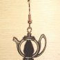 Black Faceted Teardrop Centered Teapot Earrings