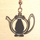 Black Faceted Teardrop Centered Teapot Earrings