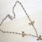 Golden Dragonfly Necklace Earring Set - Czech Crystal and Pewter