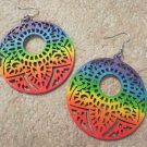 Rainbow Wood Earrings