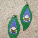 Gnome Reading with FLowers Earrings