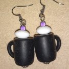 Coffee Mugs Earrings - Black