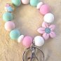Spring FLower Wristlet Keychain