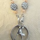 Peach Flower Chain Lanyard Keychain