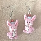 Pink Bunny Earrings