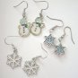 Winter Trio Earring Set #1 Star, Cookie Snowman, Snowflake