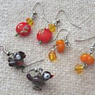 Fall Fest Trio of Lamp Glass Earrings Set 3