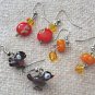Fall Fest Trio of Lamp Glass Earrings Set 3