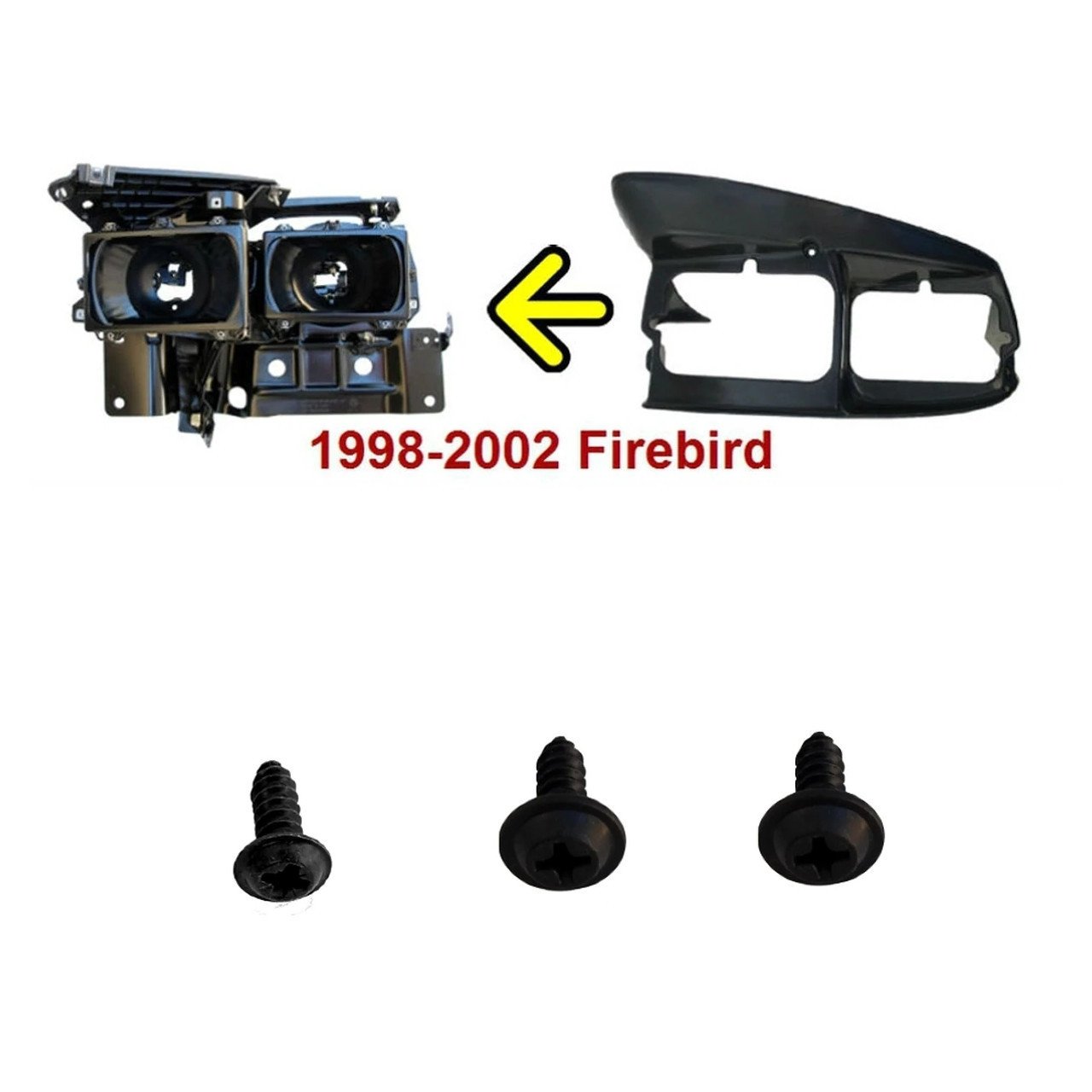 98-02 Firebird Trans Am Headlight Bezel screw set BLACK GM 2-correct sizes