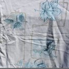 Vintage Printed Tablecloth Blue,Grey Leaves Rectangular 51 x 58 Inches
