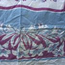 Vintage Printed Tablecloth Lavender/Grey Lily Floral Square 51 x 48 Inches
