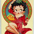BETTY BOOP Mistletoe Kisses Card Paper Moon 1980s Vintage SPK29