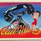 BETTY BOOP Red Dress CALL ME Postcard NOS Paper Moon USA 1980s Vintage SPK37