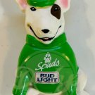 SPUDS MACKENZIE Bud Light Saint Patricks Day Lapel Pin Plastic 1980s Hong Kong