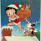 BETTY BOOP Santas Helper Christmas Postcard NOS 1986 USA Vintage SPK38