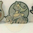Shark Warhead Pinup Dragon PATCHES (3) Hook And Loop Army Green 3 Inches