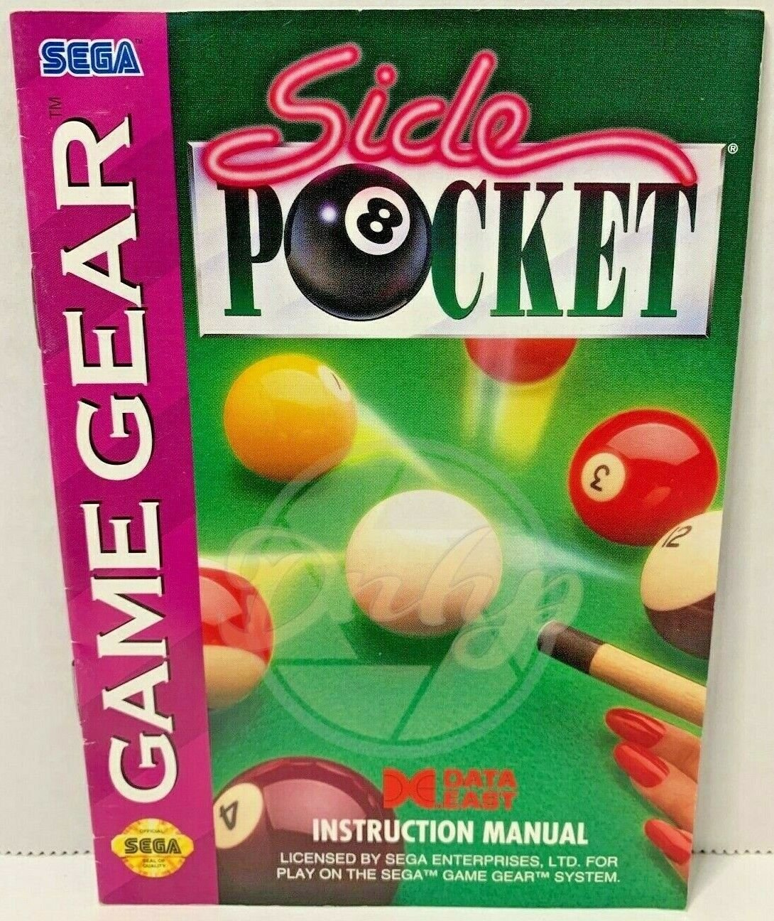 SIDE POCKET Sega Game Gear Data East Instruction Manual 1994 Made Japan Vintage